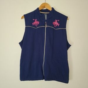 Wrangler Blue Vest with Pink Accents